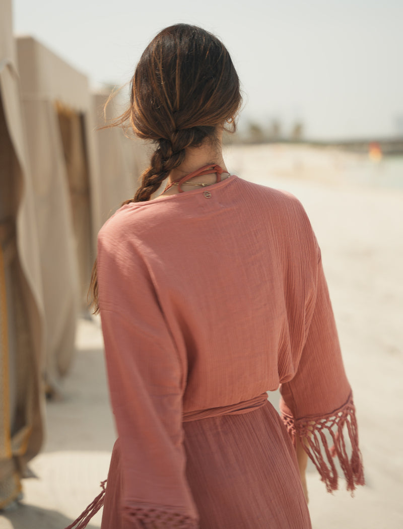 Eva Pink Beach Kimono
