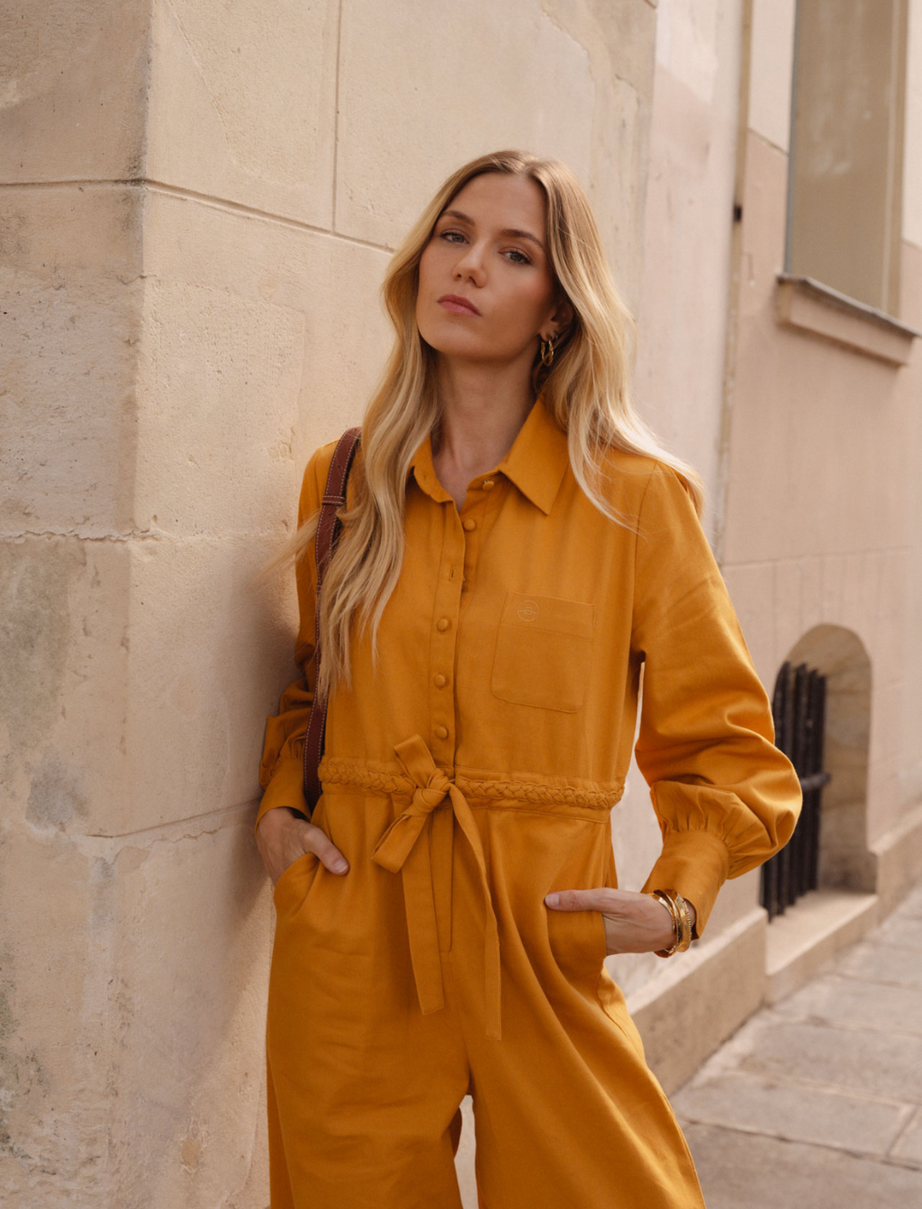 Mustard Utility litle Jumpsuit