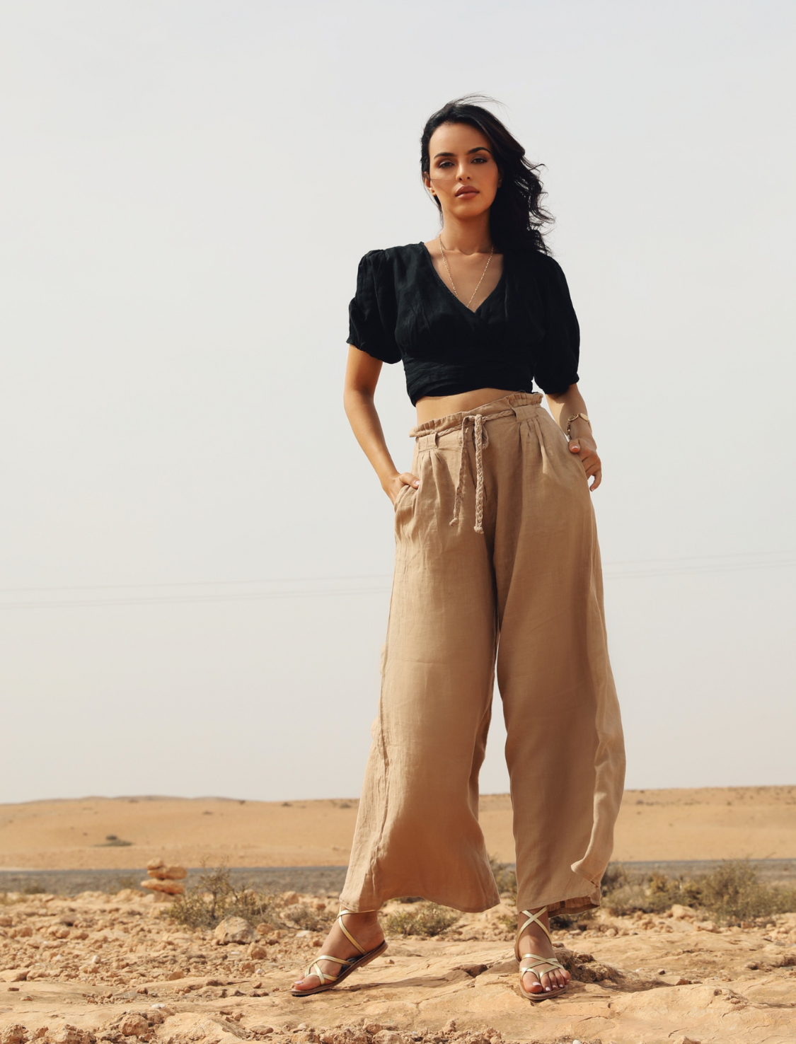 Palazzo Pants Camélia Sand