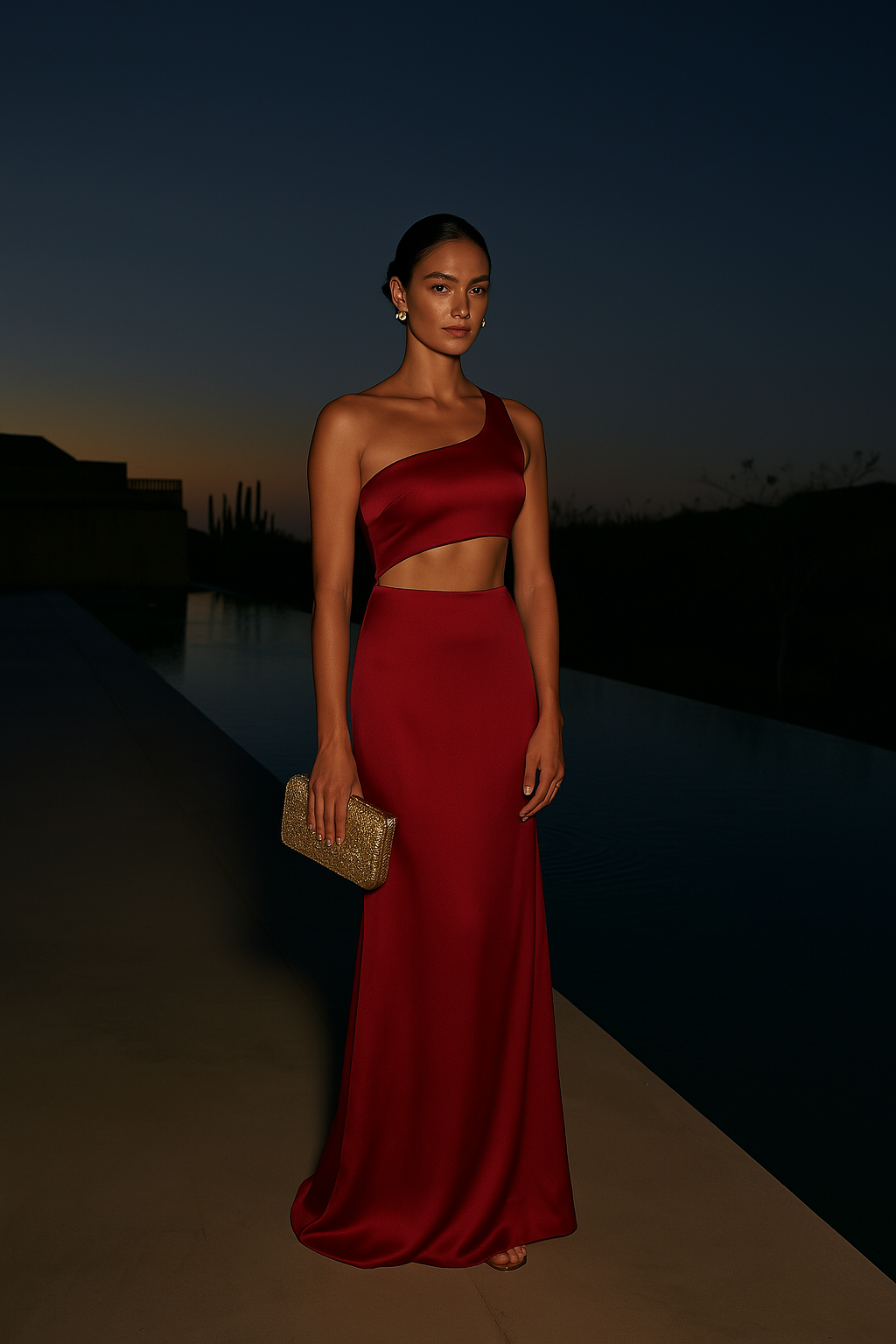 Robe Iris Satin Wine