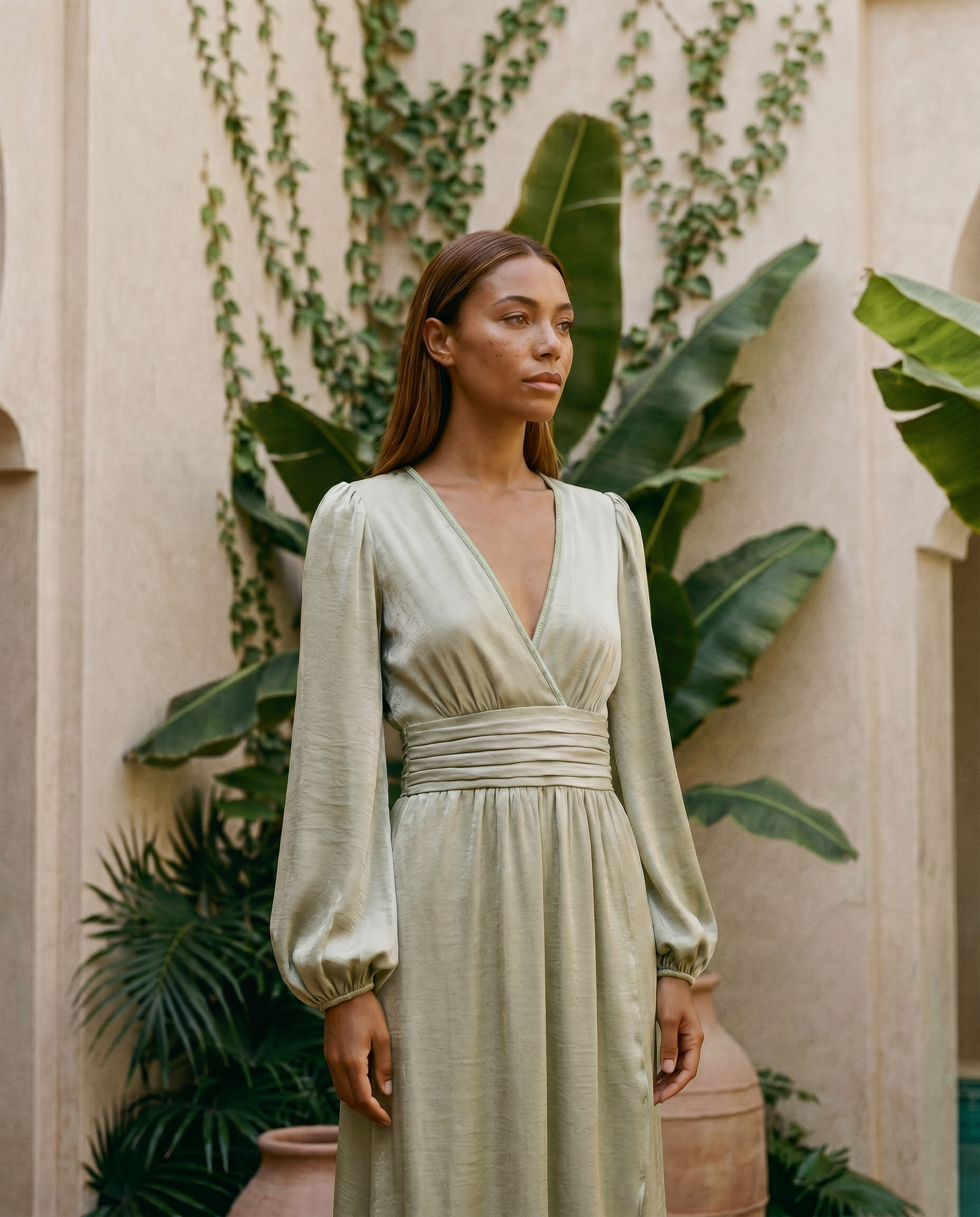 Sage green elya dress